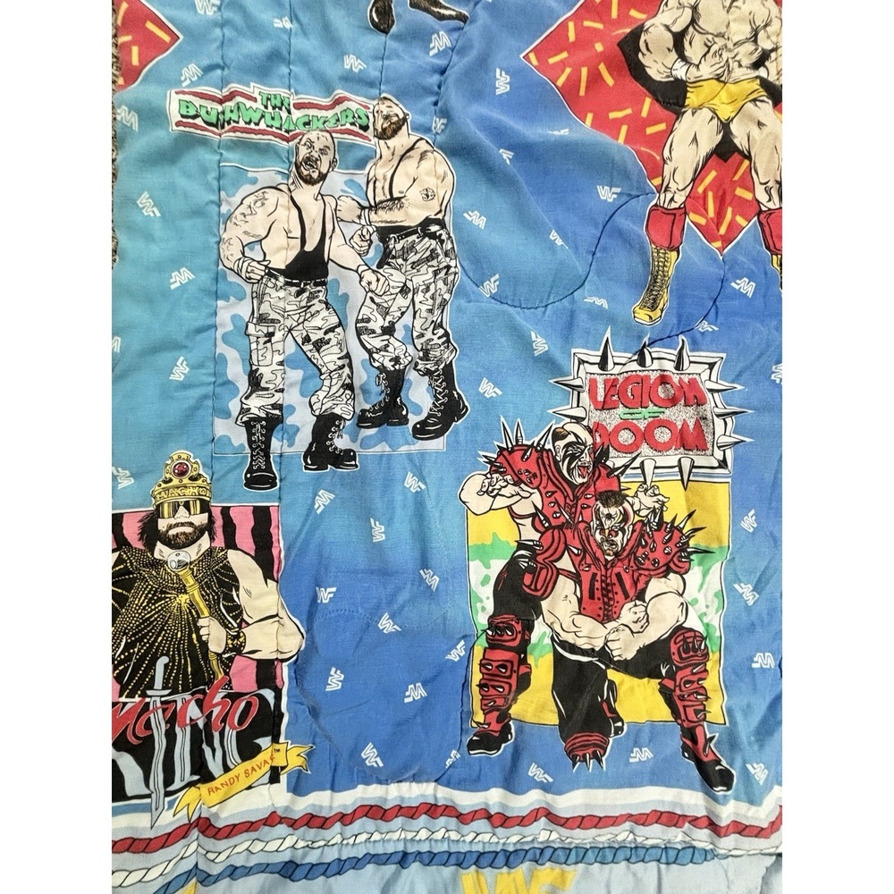 Vtg 1991 WWF Wrestling Legends Duvet Cover Hulk Hogan Jake‎ The Snake Macho King - Picture 7 of 13